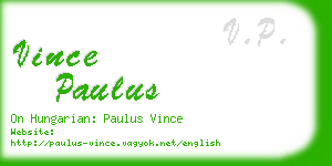 vince paulus business card